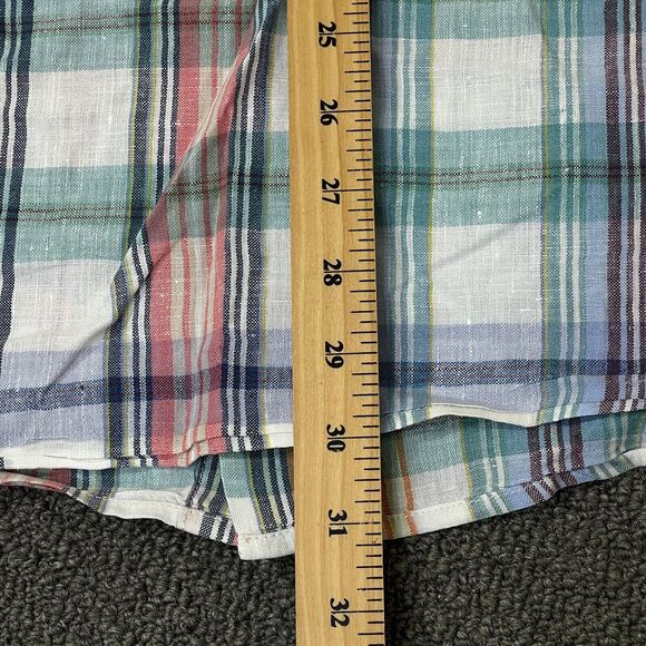 Tommy Bahama Shirt Mens Size XXL 2XL Button Front Long Sleeve Plaid Linen - Picture 8 of 11